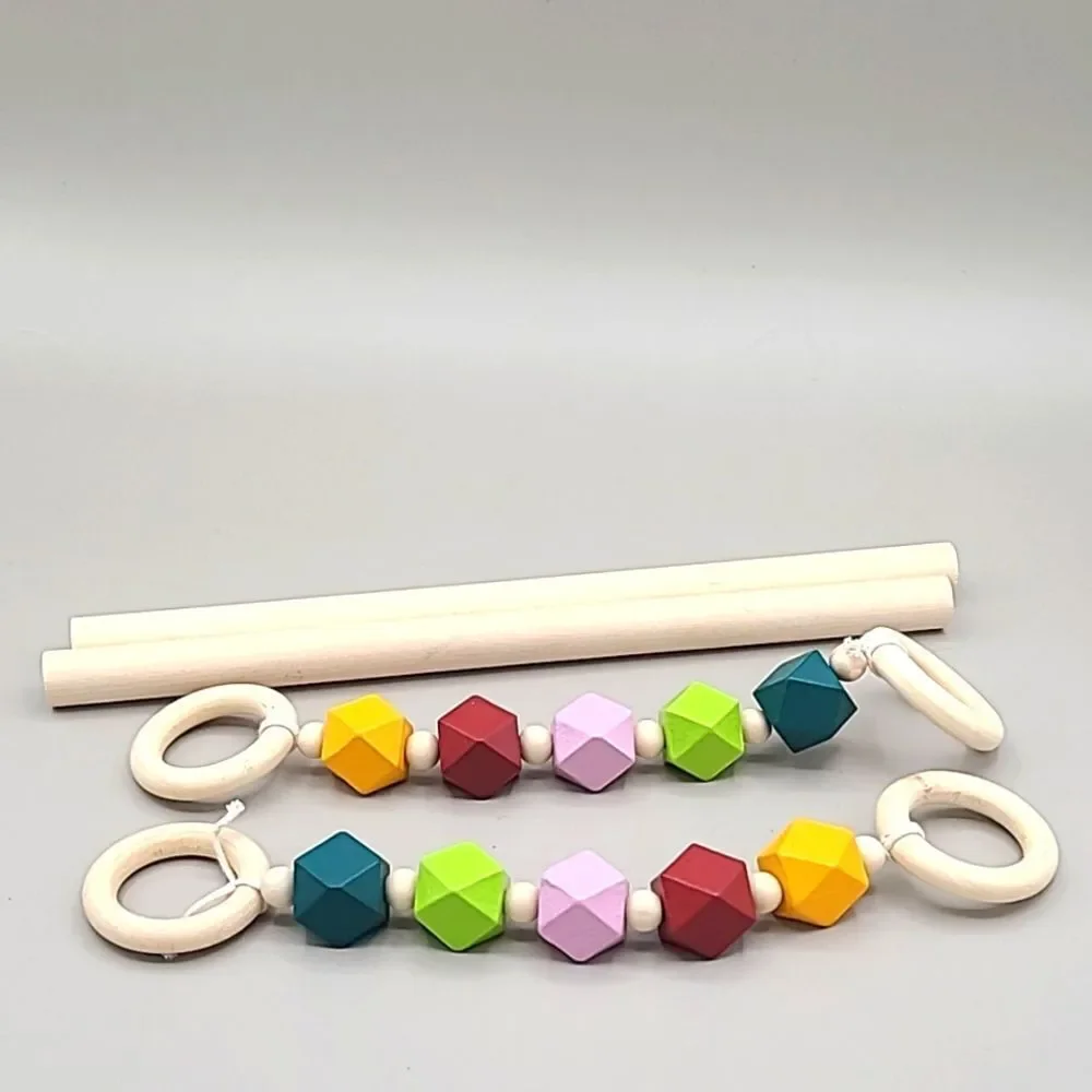 Bohemian Wood Bead Jute Cord Curtain Tiebacks, Set of 2, NWOT